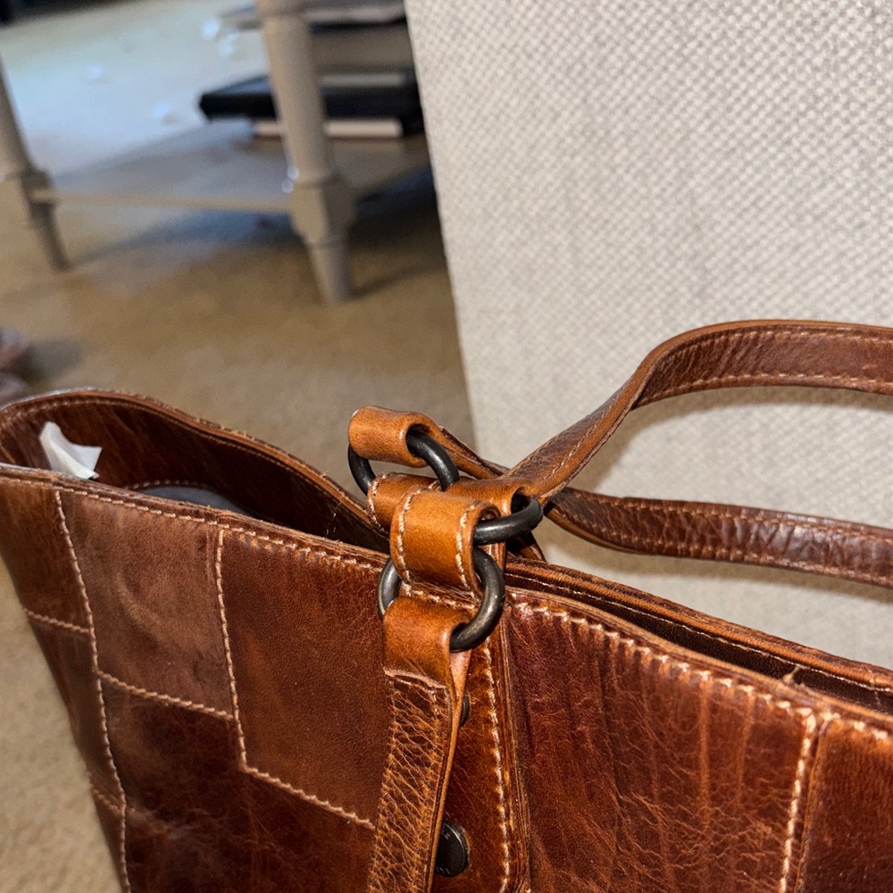 Frye Dark Brown Patchwork Leather Tote - image 4